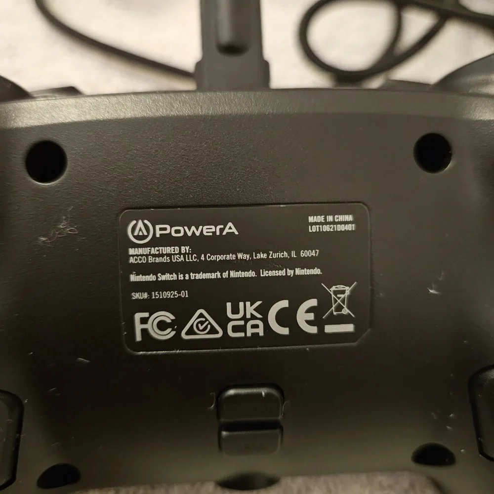 Power A NINTENDO SWITCH CONTROLER Wired Black‎ Excellent Condition